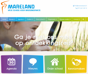 Schermafbeelding nieuwe website Mareland